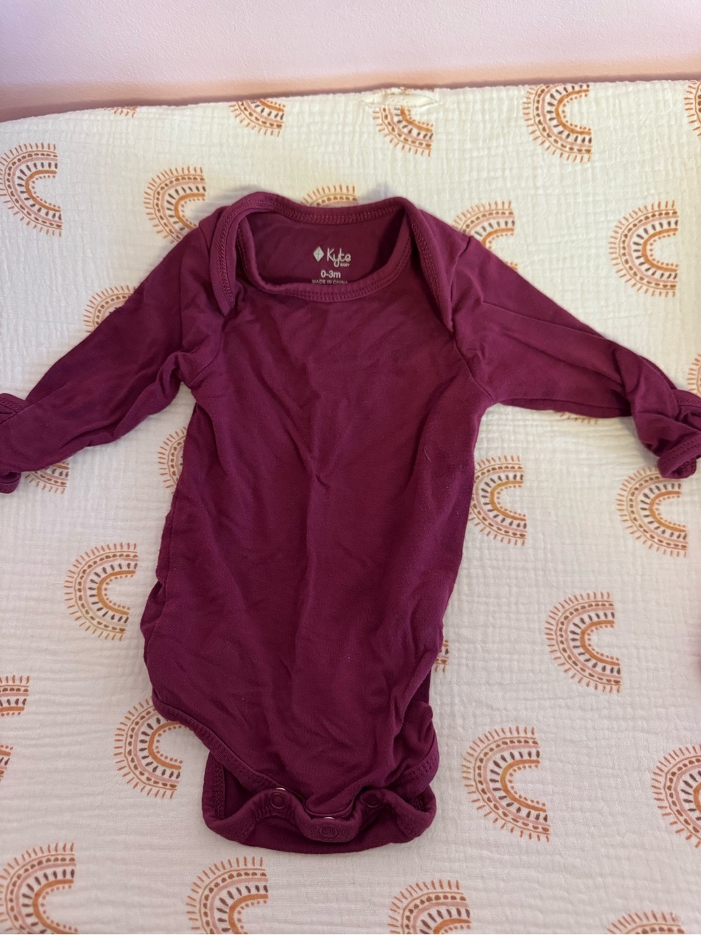 Kyte BABY Long Sleeve One-Piece Bodysuit in Burgundy